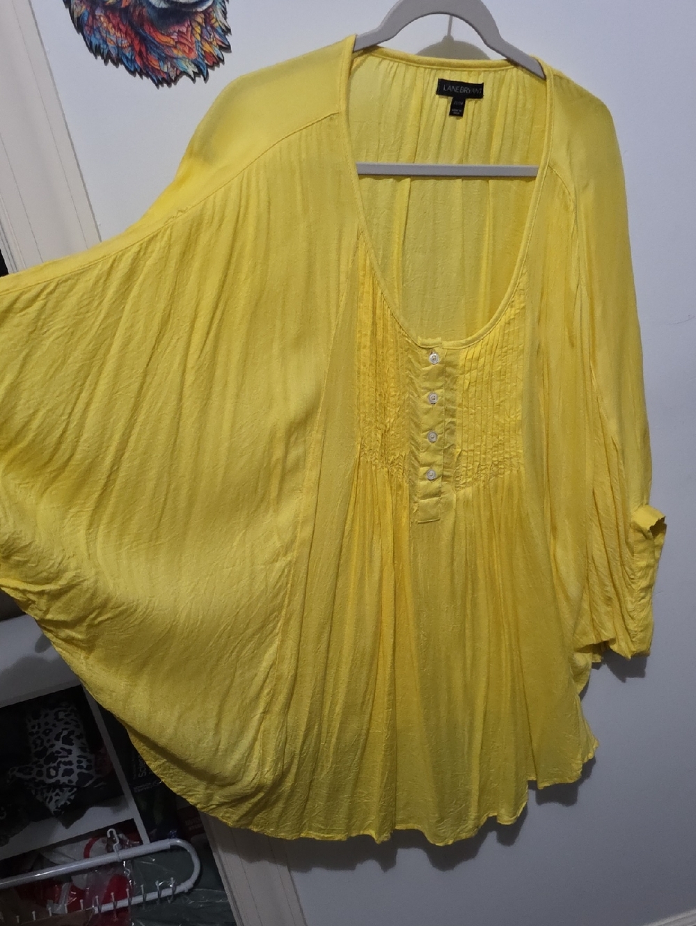 Lane Bryant Bright Yellow Button-Front Tunic Top